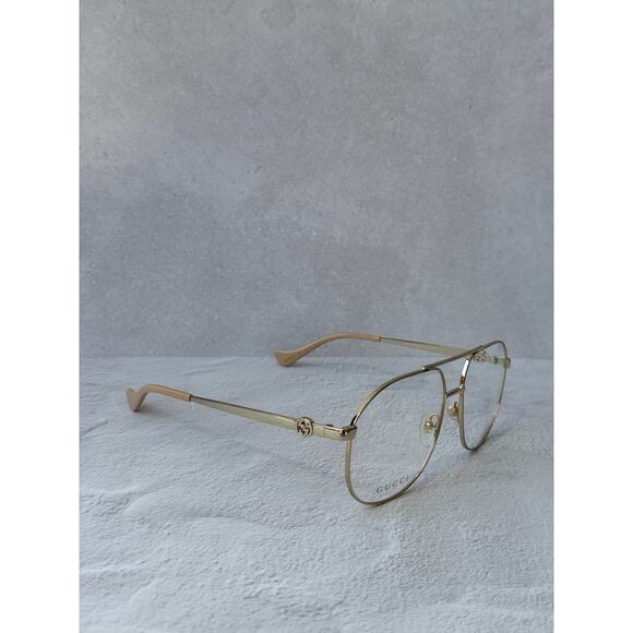 NEW Gucci GG1091O Aviator Gold Metal Eyeglasses Frames main image 9